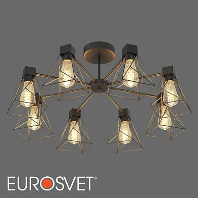 ОМ Потолочная люстра в стиле лофт Eurosvet 70107/8 Trappola