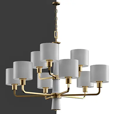 Palacio Collection 9 Light Vintage Gold Chandelier with Shade