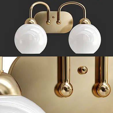 Carisa Collection 2 Light Vintage Gold Bath Light