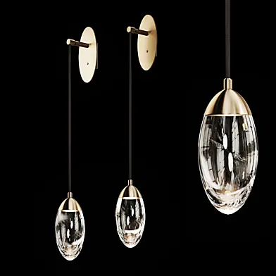 Sconce with glass shade on suspension FIERA WALL