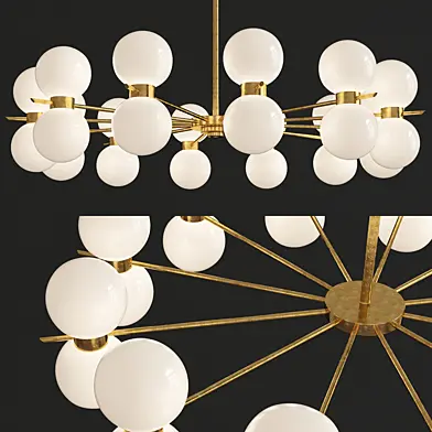 Exceptional Large Murano Glass and Brass Chandelier
