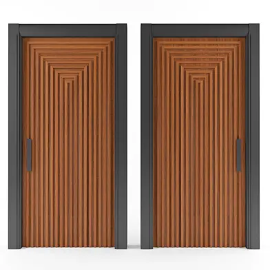 Wooden door with groove