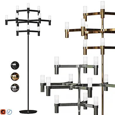 Nemo CROWN Floor Lamp Gold,Aluminium,Black