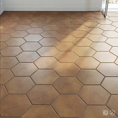Ceramic tile set 03 - Hexagon Natural Terracotta