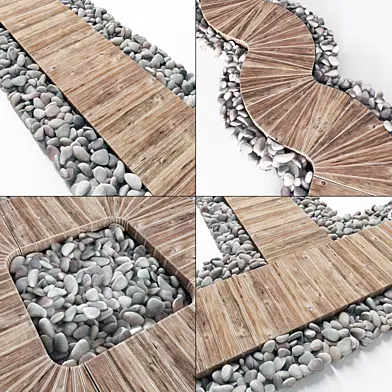 Настилы газона с галькой / Pebble lawn flooring