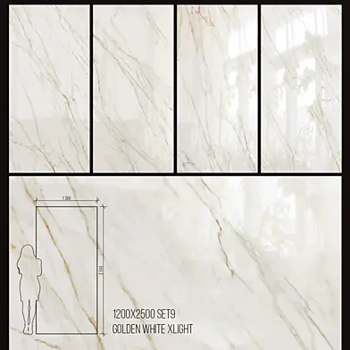 Керамическая Плитка Urbatek Xlight 1200 X2500 Golden White Polished