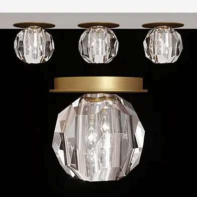 Restoration Hardware BOULE DE CRISTAL PETITE FLUSHMOUNT Brass