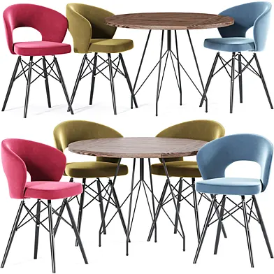 Cross Dining Table Chair Set