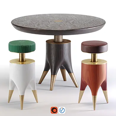 Mushroom Table And Molar Stool