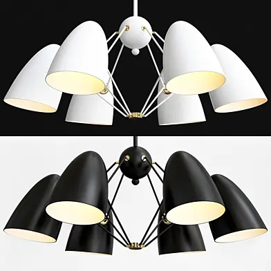 JLYLITE 6-Light Sputnik Black + White