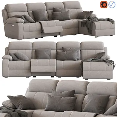 4-Seater Modular Sofa with Chaise and Foot lift