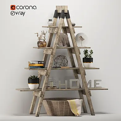 Rustic Ladder Bookshelf