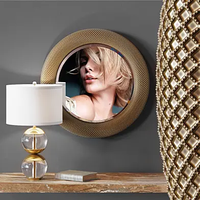 RAZIZA gold round mirror set