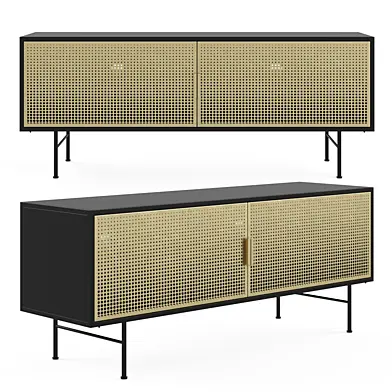 JAGGER black and gold metal TV cabinet