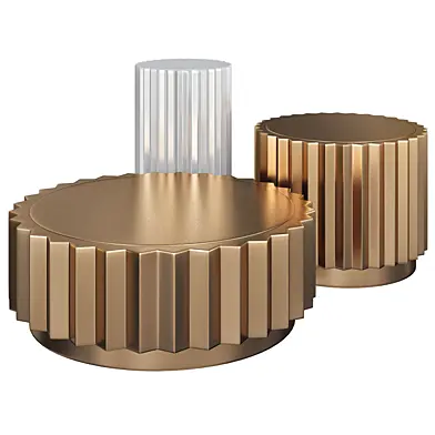 Fred&Juul DORIS CAST BRONZE AND ALUMINUM COFFEE TABLE SET
