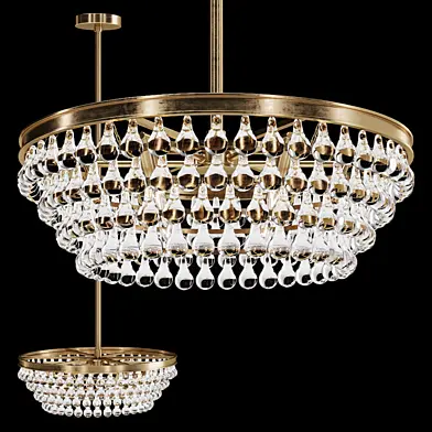 Restoration Hardware ELENA CRYSTAL LARGE PENDANT Brass