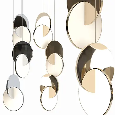 LEE BROOM ECLIPSE CHANDELIER GOLD/CHROME