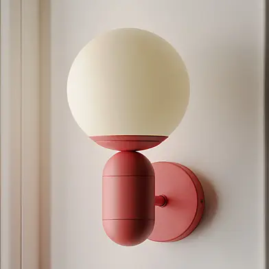 Orb Shade Child Bedroom Wall Light Blue