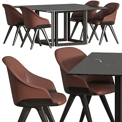 Potocco Lyz Armchair & Opus 893/TQ Dining Set