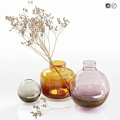 Decor set 9 with dry flowers