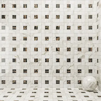 ATLAS CONCORDE RUSSIA - Calacatta Gold Mosaic\Frappuccino Dark Mosaic\Elegant Honey Mosaic
