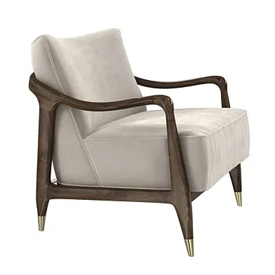 Midcentury Sculptural Gio Ponti Style Walnut Lounge Chairs 1950s