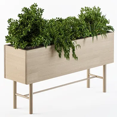 Wood Box Plants on stand