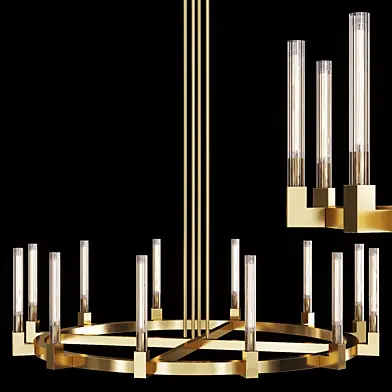 Restoration Hardware CANNELE ROUND CHANDELIER 60 Brass