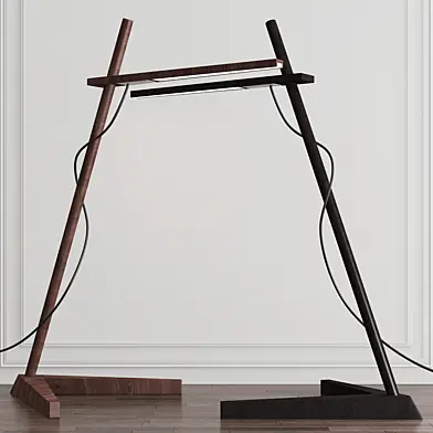 Clamp Walnut LED Floor Lamp by Pablo Designs