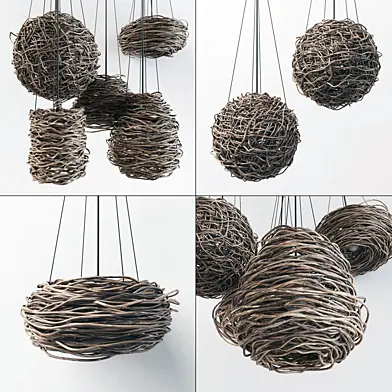 Branch decor lamp n5 / Люстры из веток