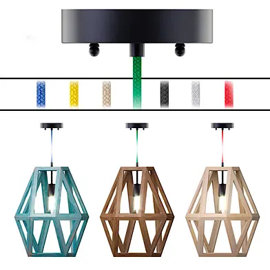 Wooden Geometrical Ceiling Lamp