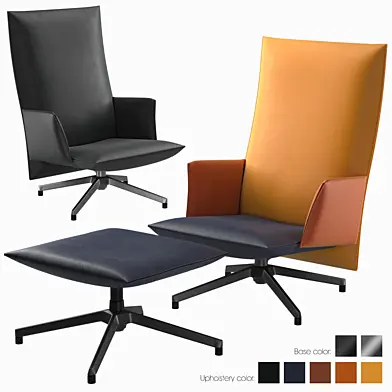 KNOLL Pilot armchair Upholstered + Ottoman