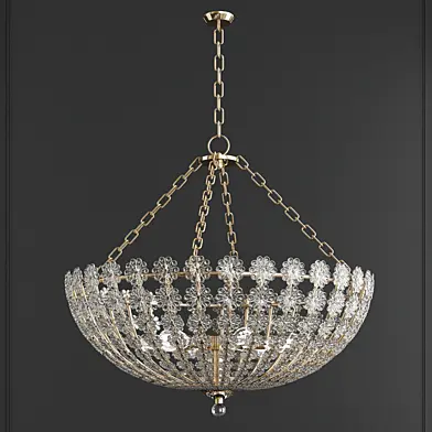 Floral Park Aged Brass 8 Light Chandelier by Hudson Valley