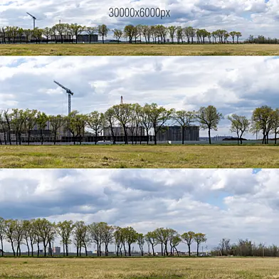 Загородняя панорама на новостройки и деревья v2