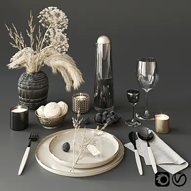 Tableware with heracleum