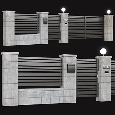 Fence with gate and intercom