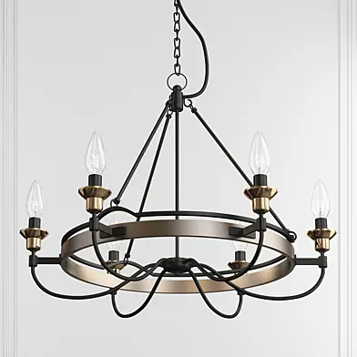 Castle Hill Antique Nickel 6 Light Chandelier by Quoizel