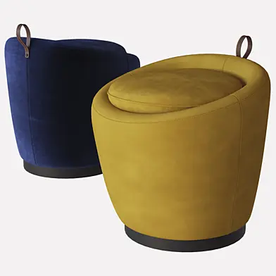 Liz roud velvet pouf domkapa