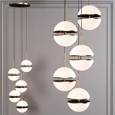 Restoration Hardware HEMISPHERE 5-LIGHT ROUND CHANDELIER Brass