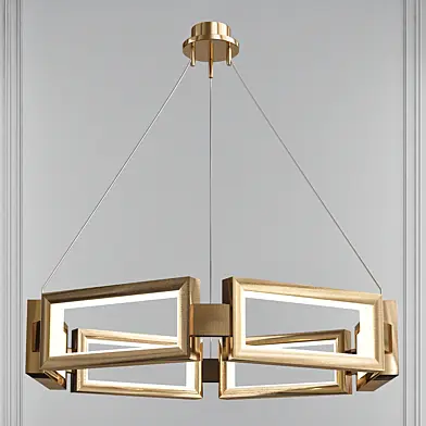 Mies Aged Brass 26 Inch LED Chandelier by Modern Forms