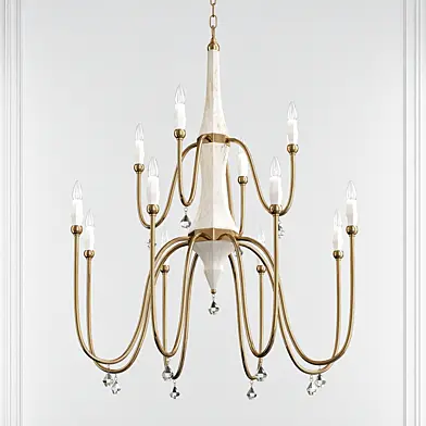 Claymore Claystone Gold Leaf 12 Light Chandelier by Maxim Lighting