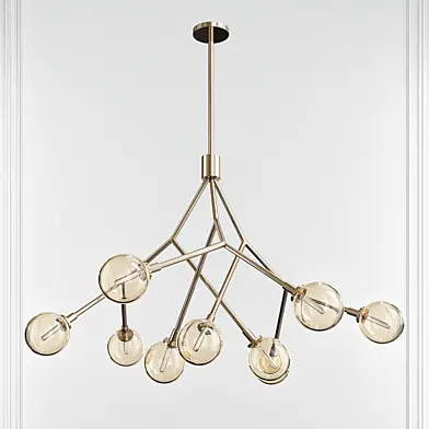 Sycamore Satin Nickel 9 Light LED Chandelier by Tech Lighting