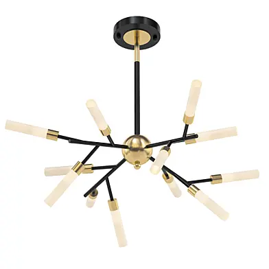 White Tube Valley Arredoluce Chandelier 12