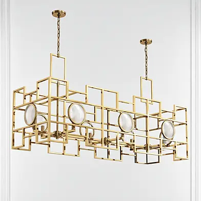 Vance Natural Brass 8 Light Linear Chandelier by Kichler