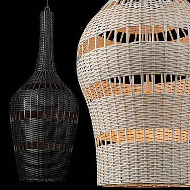 RH Montauk rattan teardrop pendant