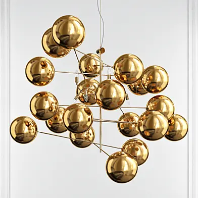 Metal Lux ATOM 80 SATIN GOLD CHANDELIER