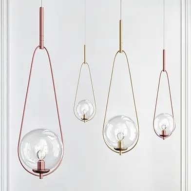 Pendant Lamp Loop Brass Glass
