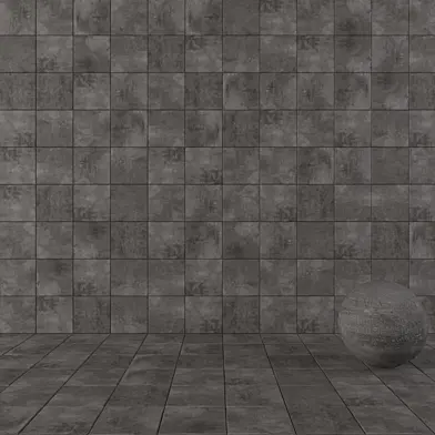 Concrete Wall Tiles Ares Black Set 2