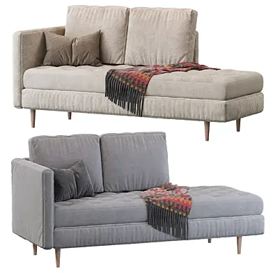 Monroe Mid-Century Tufted Chaise