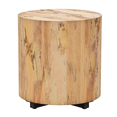 Круглый Деревянный Журнальный столик Dillon Spalted Primavera End Table (Crate and Barrel)
